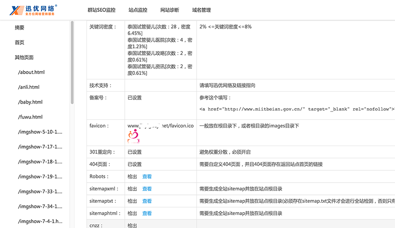 迅优智能诊断云监控平台 网站诊断,网站诊断报告