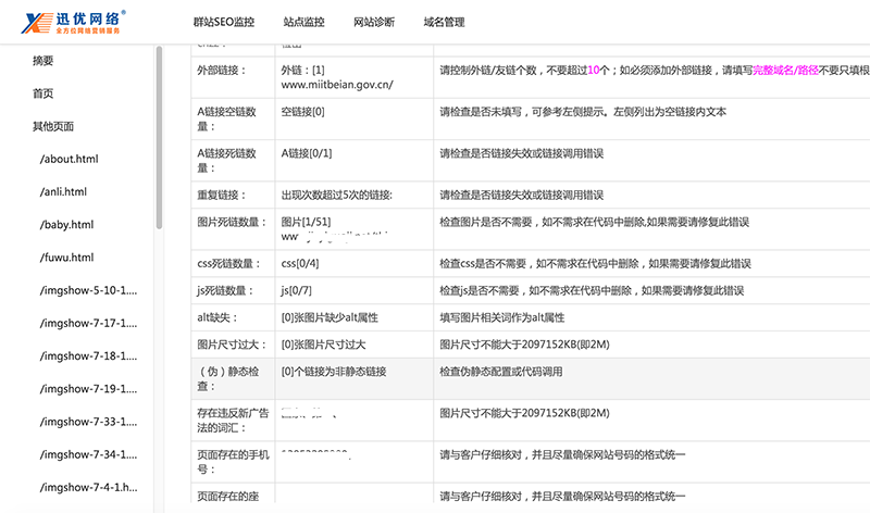 迅优智能诊断云监控平台 网站诊断,网站诊断报告